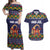 Scandinavian Yule Goat Christmas Couples Matching Off Shoulder Maxi Dress and Hawaiian Shirt with Scandinavian Folk Pattern Style - Wonder Print Shop