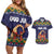Scandinavian Yule Goat Christmas Couples Matching Off Shoulder Short Dress and Hawaiian Shirt with Scandinavian Folk Pattern Style - Wonder Print Shop