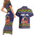 Scandinavian Yule Goat Christmas Couples Matching Short Sleeve Bodycon Dress and Hawaiian Shirt with Scandinavian Folk Pattern Style - Wonder Print Shop