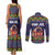 Scandinavian Yule Goat Christmas Couples Matching Tank Maxi Dress and Long Sleeve Button Shirt with Scandinavian Folk Pattern Style - Wonder Print Shop
