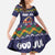 Scandinavian Yule Goat Christmas Family Matching Long Sleeve Bodycon Dress and Hawaiian Shirt with Scandinavian Folk Pattern Style - Wonder Print Shop