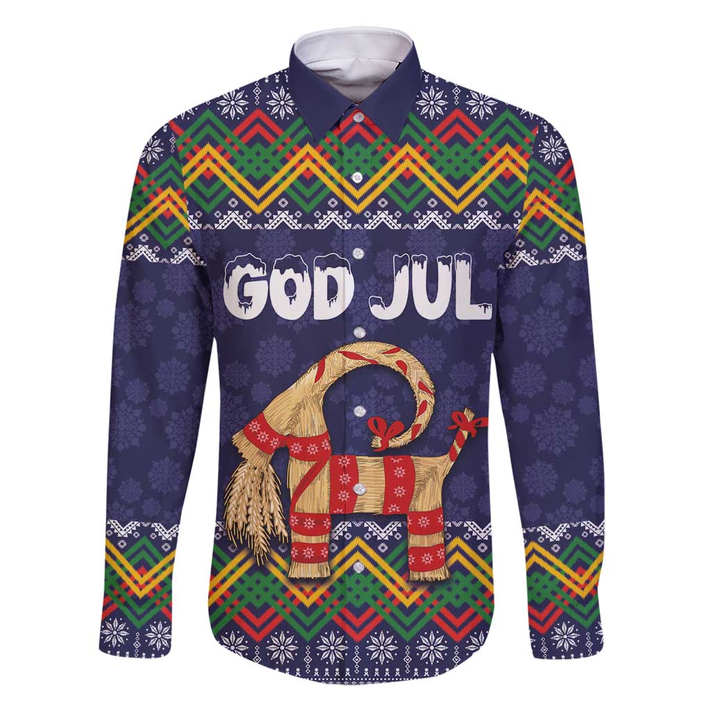 Scandinavian Yule Goat Christmas Family Matching Long Sleeve Bodycon Dress and Hawaiian Shirt with Scandinavian Folk Pattern Style - Wonder Print Shop