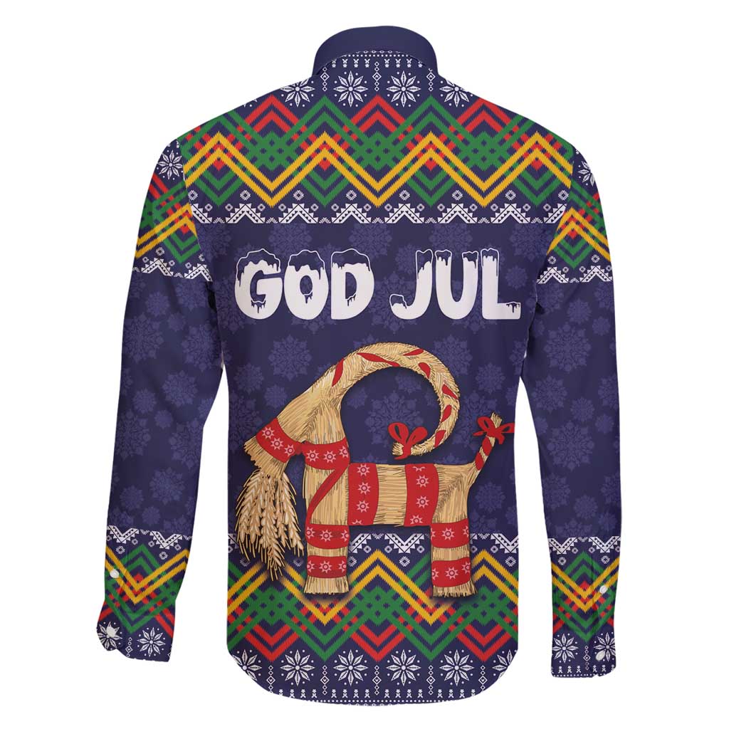 Scandinavian Yule Goat Christmas Family Matching Long Sleeve Bodycon Dress and Hawaiian Shirt with Scandinavian Folk Pattern Style - Wonder Print Shop