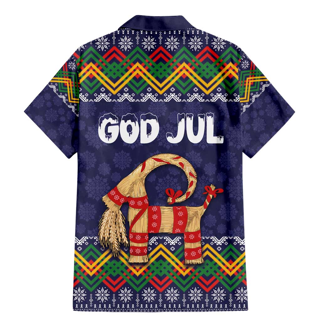 Scandinavian Yule Goat Christmas Family Matching Mermaid Dress and Hawaiian Shirt with Scandinavian Folk Pattern Style - Wonder Print Shop