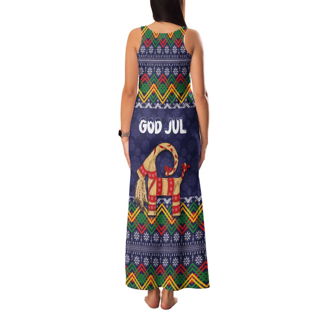 Scandinavian Yule Goat Christmas Family Matching Tank Maxi Dress and Hawaiian Shirt with Scandinavian Folk Pattern Style - Wonder Print Shop