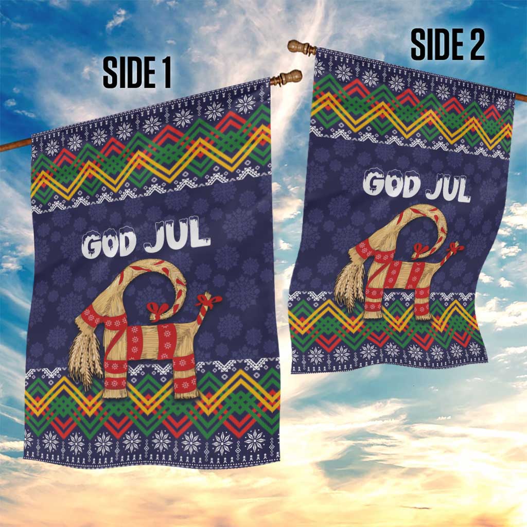 Scandinavian Yule Goat Christmas Garden Flag with Scandinavian Folk Pattern Style - Wonder Print Shop