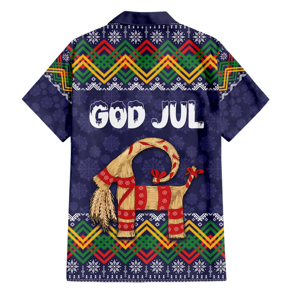 Scandinavian Yule Goat Christmas Hawaiian Shirt with Scandinavian Folk Pattern Style - Wonder Print Shop