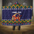 Scandinavian Yule Goat Christmas Hooded Blanket with Scandinavian Folk Pattern Style