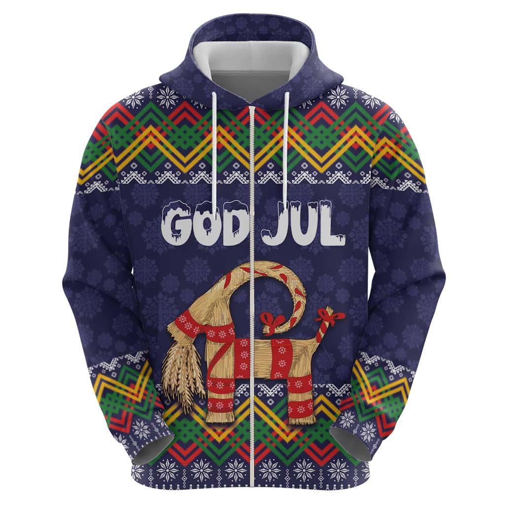 Scandinavian Yule Goat Christmas Hoodie with Scandinavian Folk Pattern Style - Wonder Print Shop