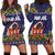Scandinavian Yule Goat Christmas Hoodie Dress with Scandinavian Folk Pattern Style - Wonder Print Shop