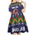 Scandinavian Yule Goat Christmas Kid Short Sleeve Dress with Scandinavian Folk Pattern Style - Wonder Print Shop