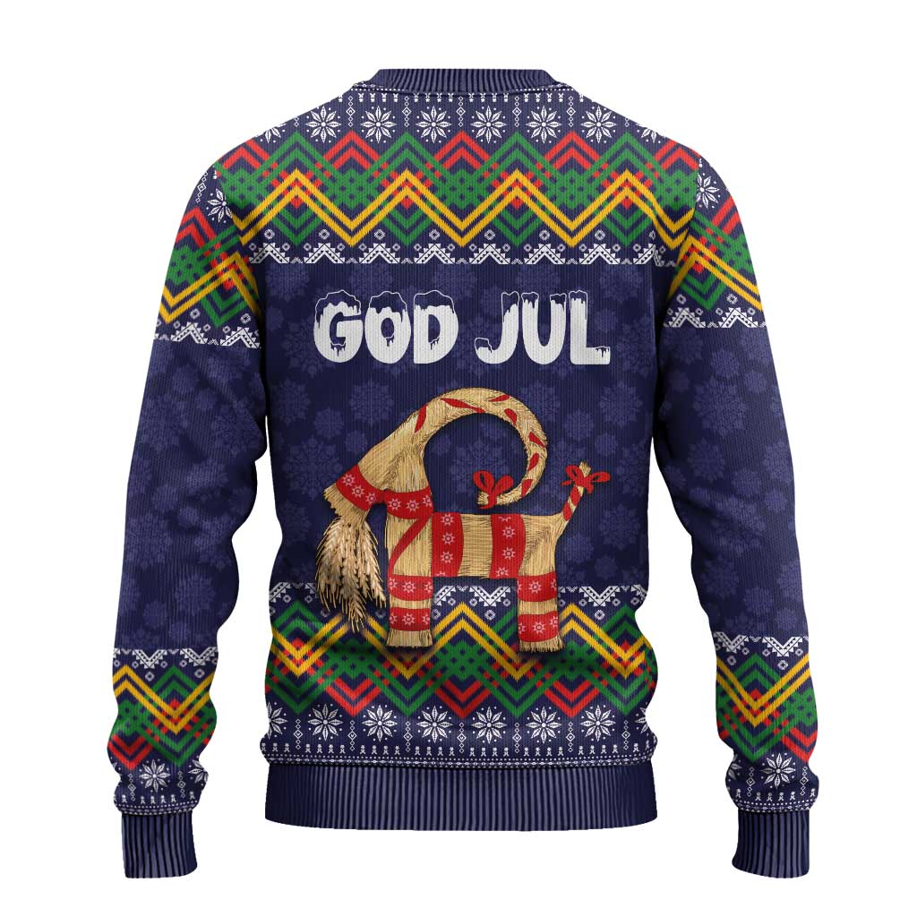 Scandinavian Yule Goat Christmas Ugly Christmas Sweater with Scandinavian Folk Pattern Style - Wonder Print Shop