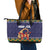 Scandinavian Yule Goat Christmas Leather Tote Bag with Scandinavian Folk Pattern Style - Wonder Print Shop