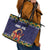Scandinavian Yule Goat Christmas Leather Tote Bag with Scandinavian Folk Pattern Style - Wonder Print Shop