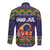 Scandinavian Yule Goat Christmas Long Sleeve Button Shirt with Scandinavian Folk Pattern Style - Wonder Print Shop