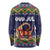 Scandinavian Yule Goat Christmas Long Sleeve Shirt with Scandinavian Folk Pattern Style - Wonder Print Shop