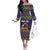 Scandinavian Yule Goat Christmas Off The Shoulder Long Sleeve Dress with Scandinavian Folk Pattern Style - Wonder Print Shop