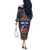 Scandinavian Yule Goat Christmas Off The Shoulder Long Sleeve Dress with Scandinavian Folk Pattern Style - Wonder Print Shop