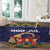 Scandinavian Yule Goat Christmas Round Carpet with Scandinavian Folk Pattern Style