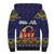 Scandinavian Yule Goat Christmas Sherpa Hoodie with Scandinavian Folk Pattern Style - Wonder Print Shop