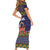 Scandinavian Yule Goat Christmas Short Sleeve Bodycon Dress with Scandinavian Folk Pattern Style - Wonder Print Shop