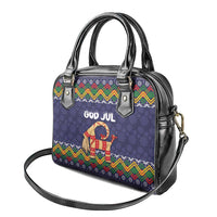 Scandinavian Yule Goat Christmas Shoulder Handbag with Scandinavian Folk Pattern Style