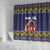 Scandinavian Yule Goat Christmas Shower Curtain with Scandinavian Folk Pattern Style