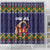 Scandinavian Yule Goat Christmas Shower Curtain with Scandinavian Folk Pattern Style