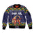 Scandinavian Yule Goat Christmas Sleeve Zip Bomber Jacket with Scandinavian Folk Pattern Style - Wonder Print Shop