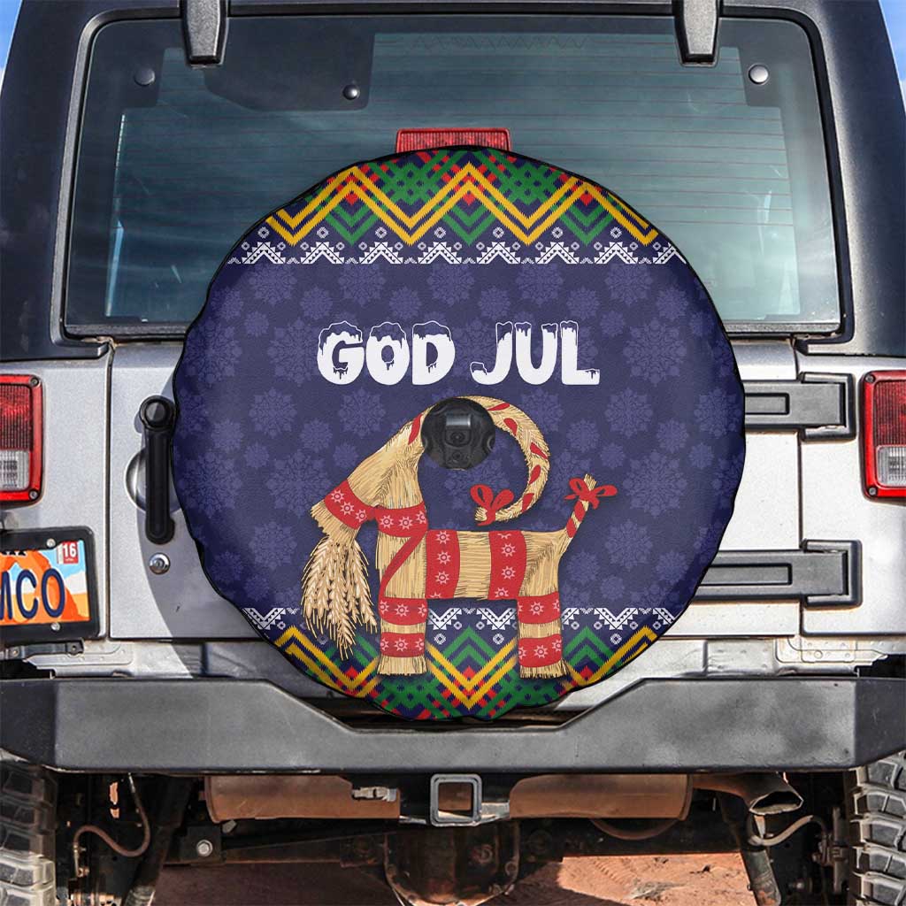 Scandinavian Yule Goat Christmas Spare Tire Cover with Scandinavian Folk Pattern Style - Wonder Print Shop