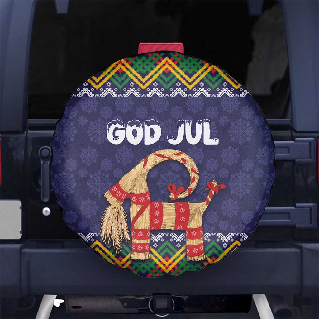 Scandinavian Yule Goat Christmas Spare Tire Cover with Scandinavian Folk Pattern Style - Wonder Print Shop