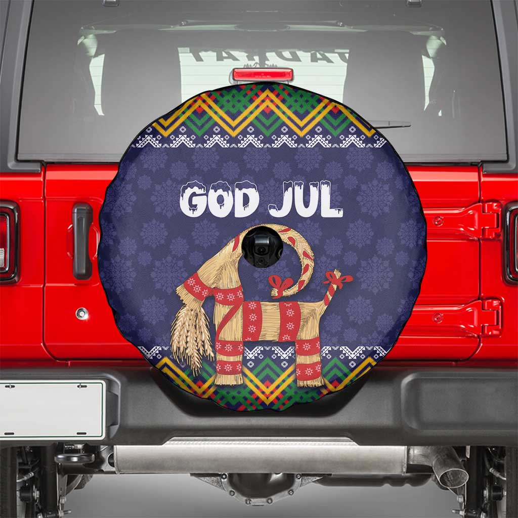 Scandinavian Yule Goat Christmas Spare Tire Cover with Scandinavian Folk Pattern Style - Wonder Print Shop