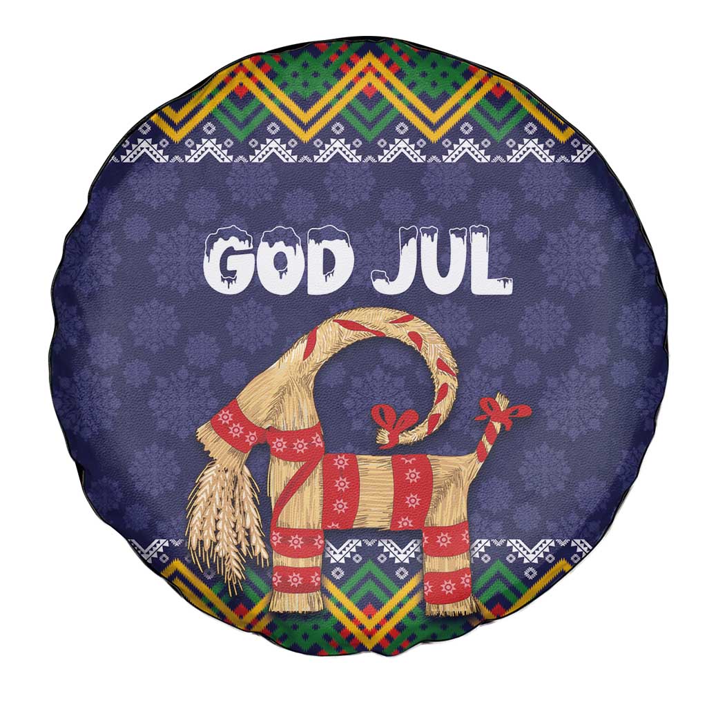 Scandinavian Yule Goat Christmas Spare Tire Cover with Scandinavian Folk Pattern Style - Wonder Print Shop