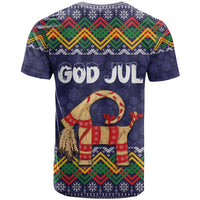 Scandinavian Yule Goat Christmas T Shirt with Scandinavian Folk Pattern Style - Wonder Print Shop