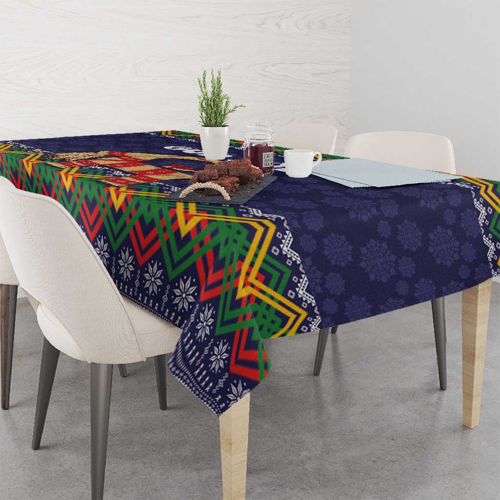 Scandinavian Yule Goat Christmas Tablecloth with Scandinavian Folk Pattern Style - Wonder Print Shop