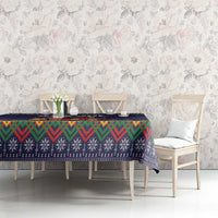 Scandinavian Yule Goat Christmas Tablecloth with Scandinavian Folk Pattern Style - Wonder Print Shop