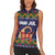 Scandinavian Yule Goat Christmas Women Sleeveless Polo Shirt with Scandinavian Folk Pattern Style - Wonder Print Shop