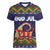 Scandinavian Yule Goat Christmas Women V-Neck T-Shirt with Scandinavian Folk Pattern Style - Wonder Print Shop