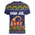 Scandinavian Yule Goat Christmas Women V-Neck T-Shirt with Scandinavian Folk Pattern Style - Wonder Print Shop