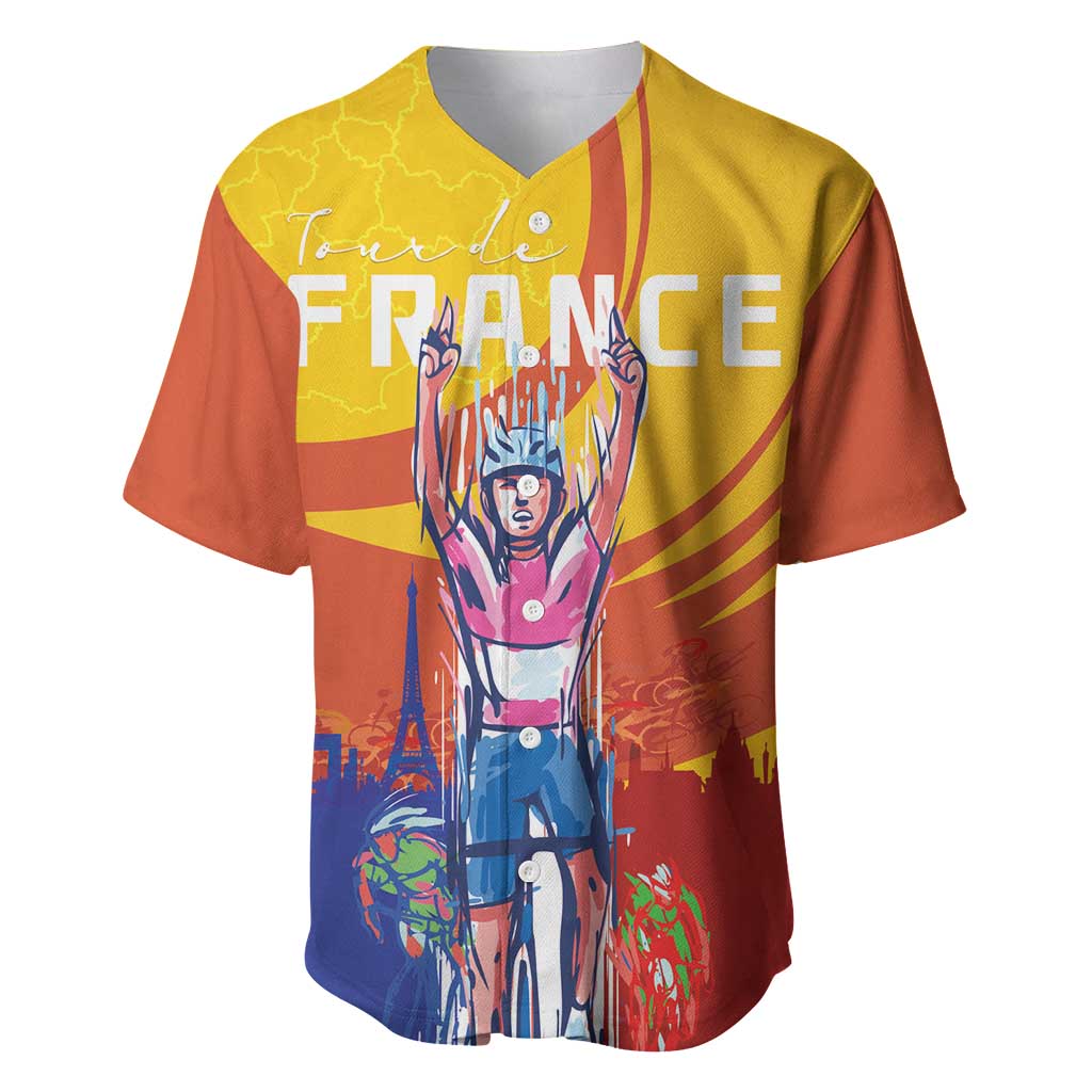 Personalised France Bicycle Racing Baseball Jersey Sporty Style