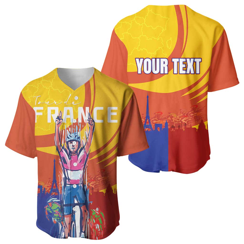 Personalised France Bicycle Racing Baseball Jersey Sporty Style