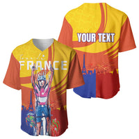 Personalised France Bicycle Racing Baseball Jersey Sporty Style