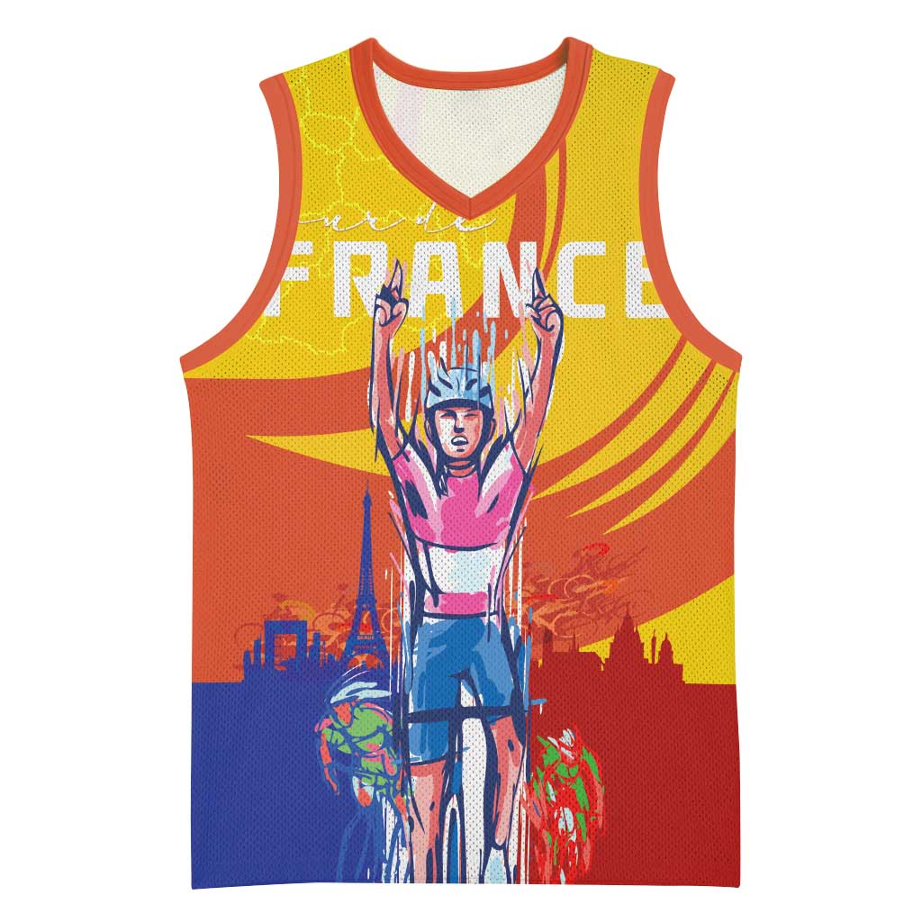 Personalised France Bicycle Racing Basketball Jersey Sporty Style