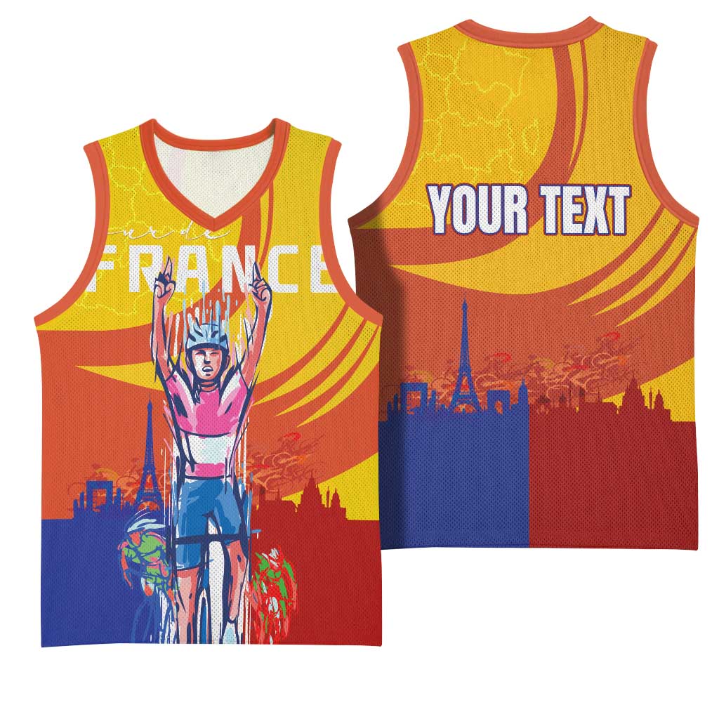 Personalised France Bicycle Racing Basketball Jersey Sporty Style