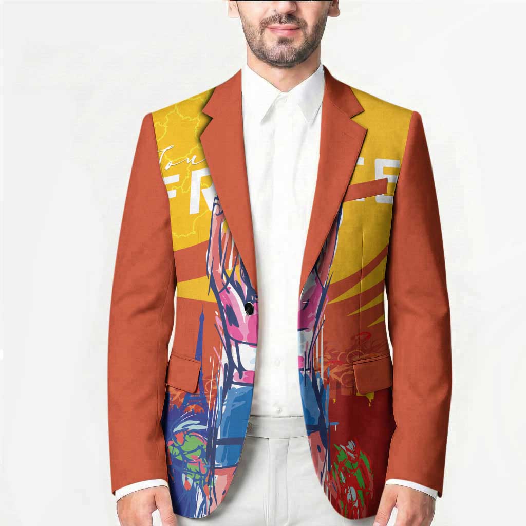 Personalised France Bicycle Racing Blazer Sporty Style