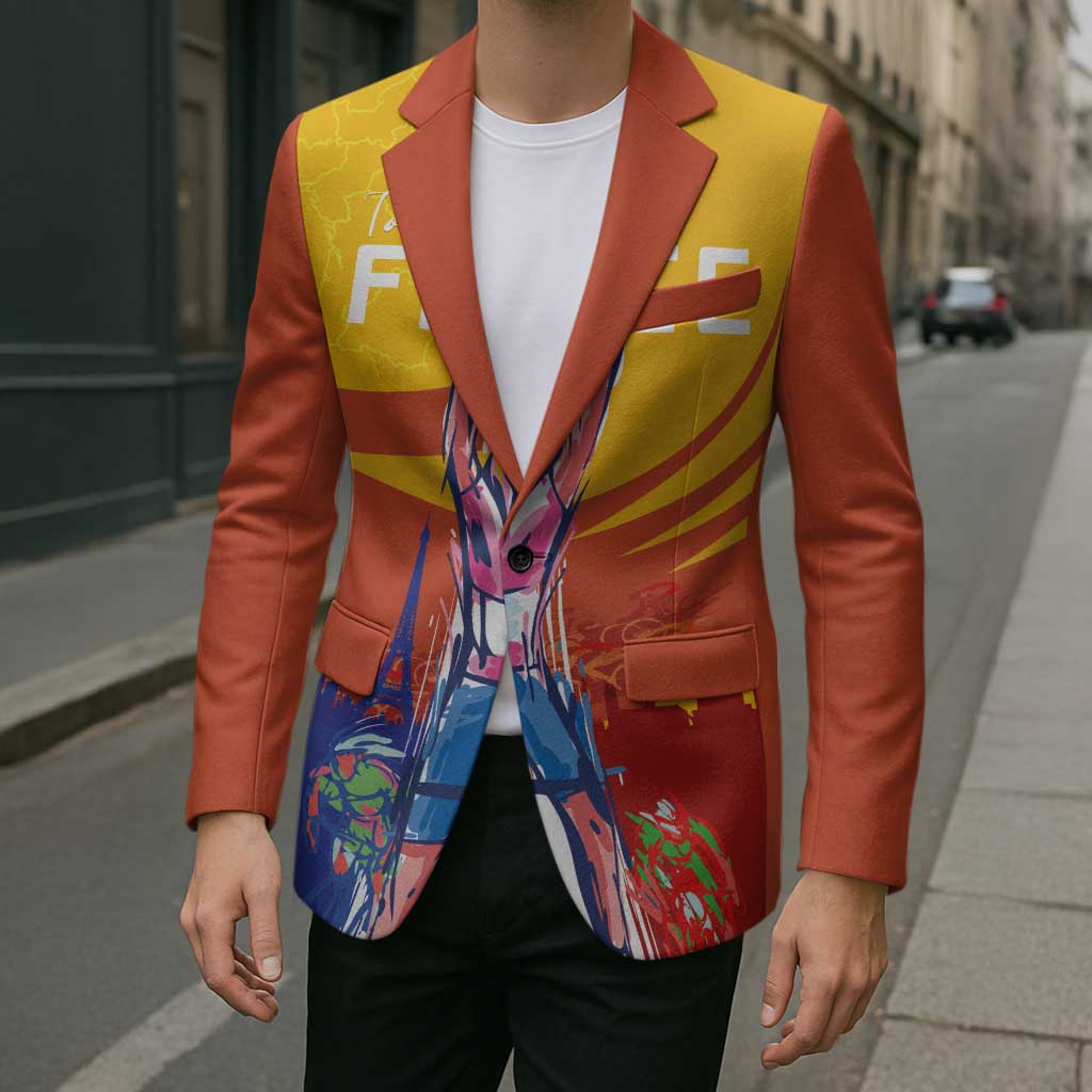 Personalised France Bicycle Racing Blazer Sporty Style
