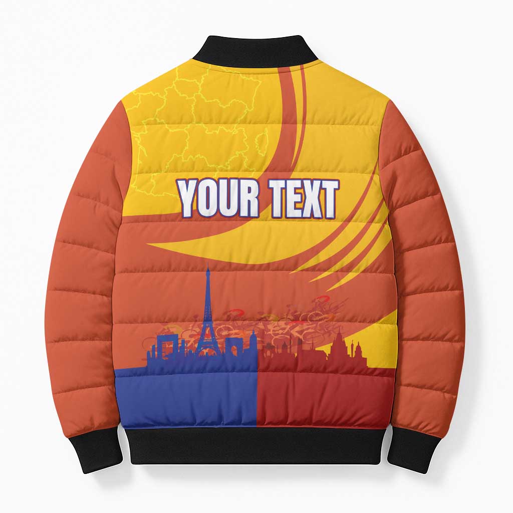 Personalised France Bicycle Racing Bomber Puffer Jacket Sporty Style