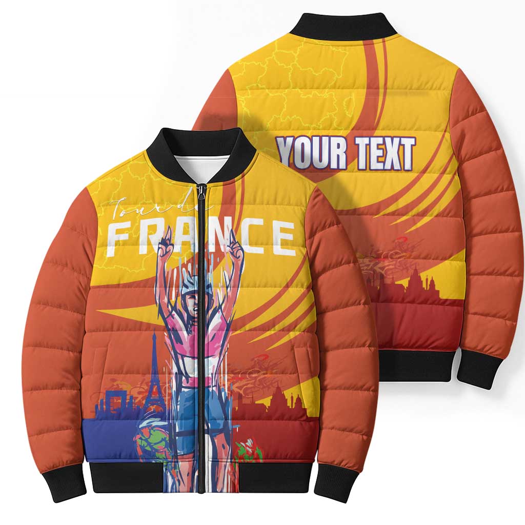 Personalised France Bicycle Racing Bomber Puffer Jacket Sporty Style