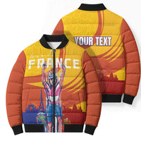 Personalised France Bicycle Racing Bomber Puffer Jacket Sporty Style