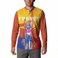 Personalised France Bicycle Racing Button Sweatshirt Sporty Style